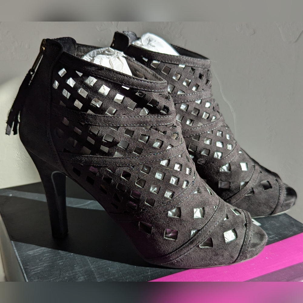Lane Bryant Peep Toe Booties size 9w